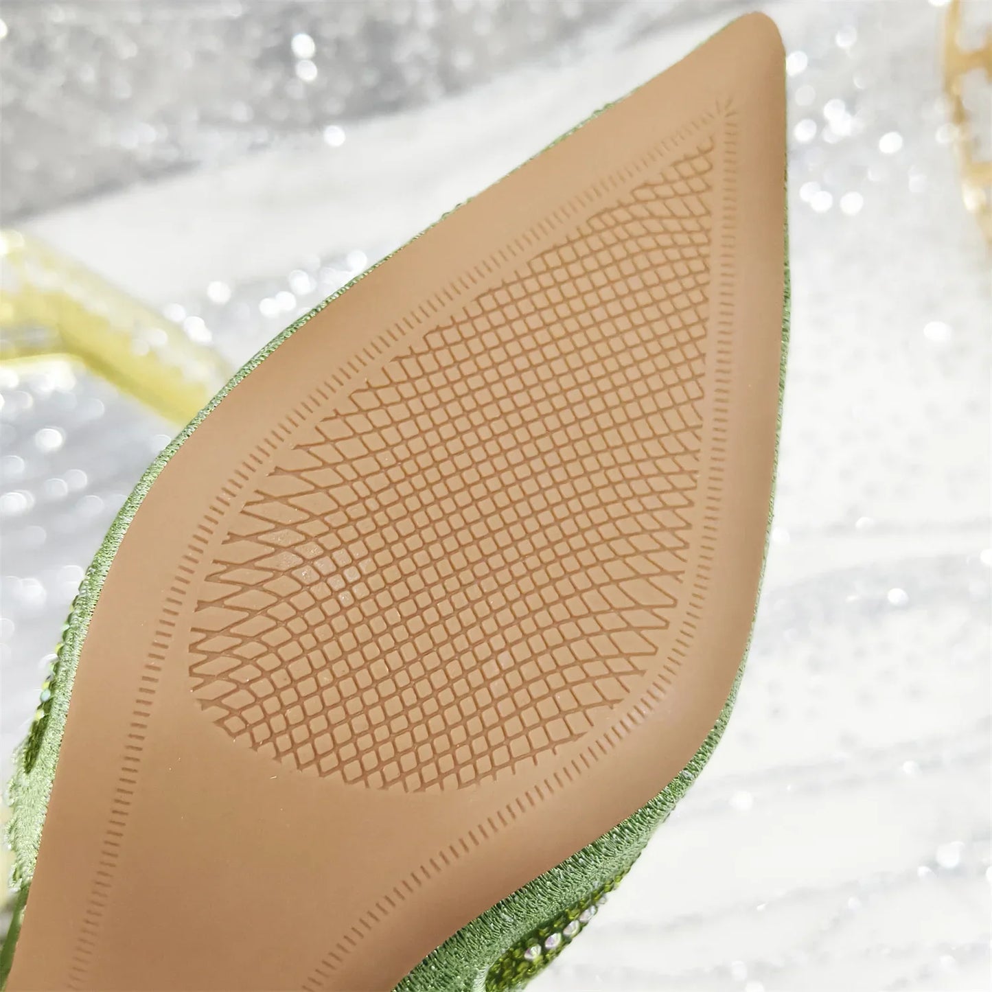 Venus Chan 2025 New Shoes and Bag to Match Orange Colour Pointed-Toe Diamond-Studded Party Women's High Heels Ms. Banguet Scene