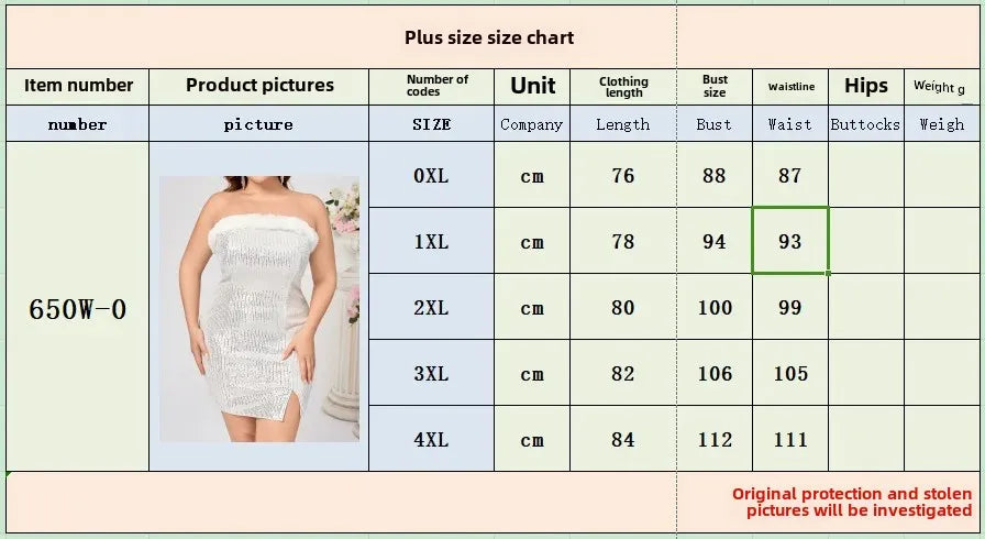 Plus Size Women's Evening Dress Strapless Solid Color Sexy Side Slit Beaded Backless Gown European And American Foreign Trade