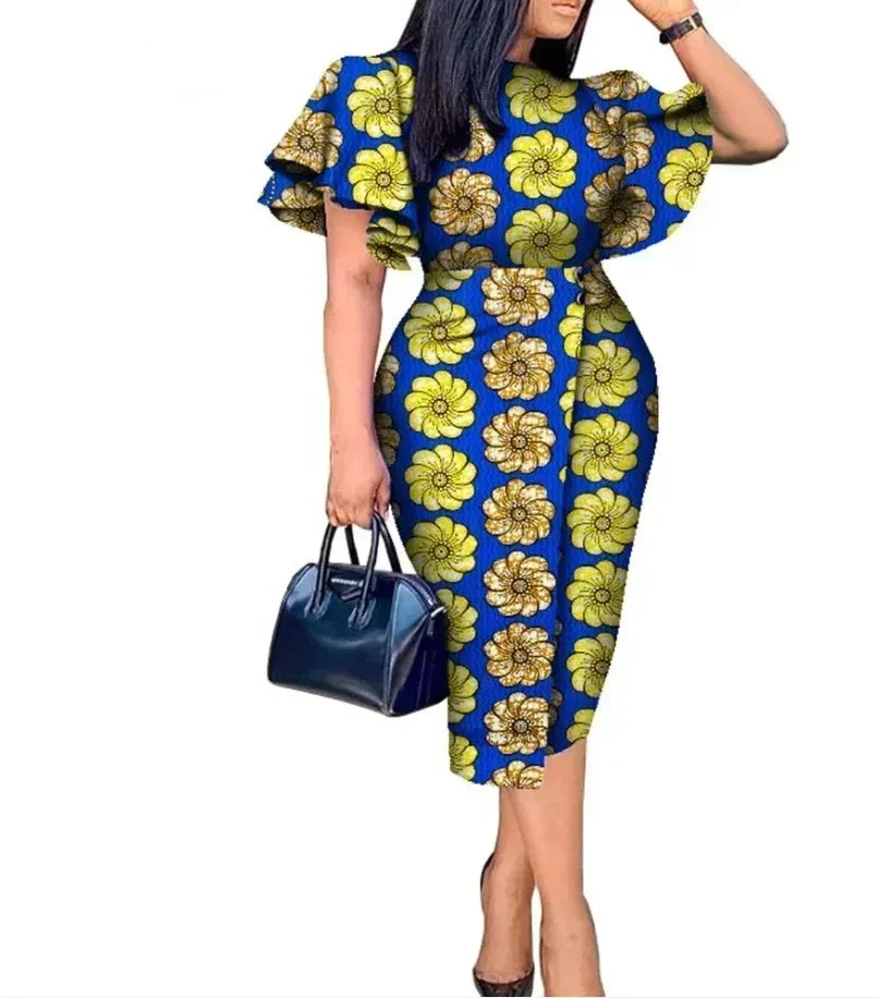 Stock Size Low Price African Dresses for Women Dashiki Ankara Women Evening Party Church Dresses African Print Dresses