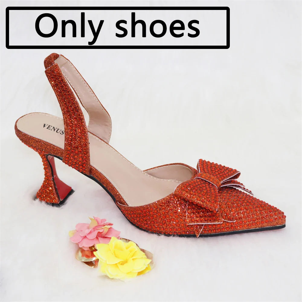 Nigeria Popular New Elegant R.Blue Crinkled Fabric Tote Handle Simple And Versatile Exquisite Party Shoes And bag Set