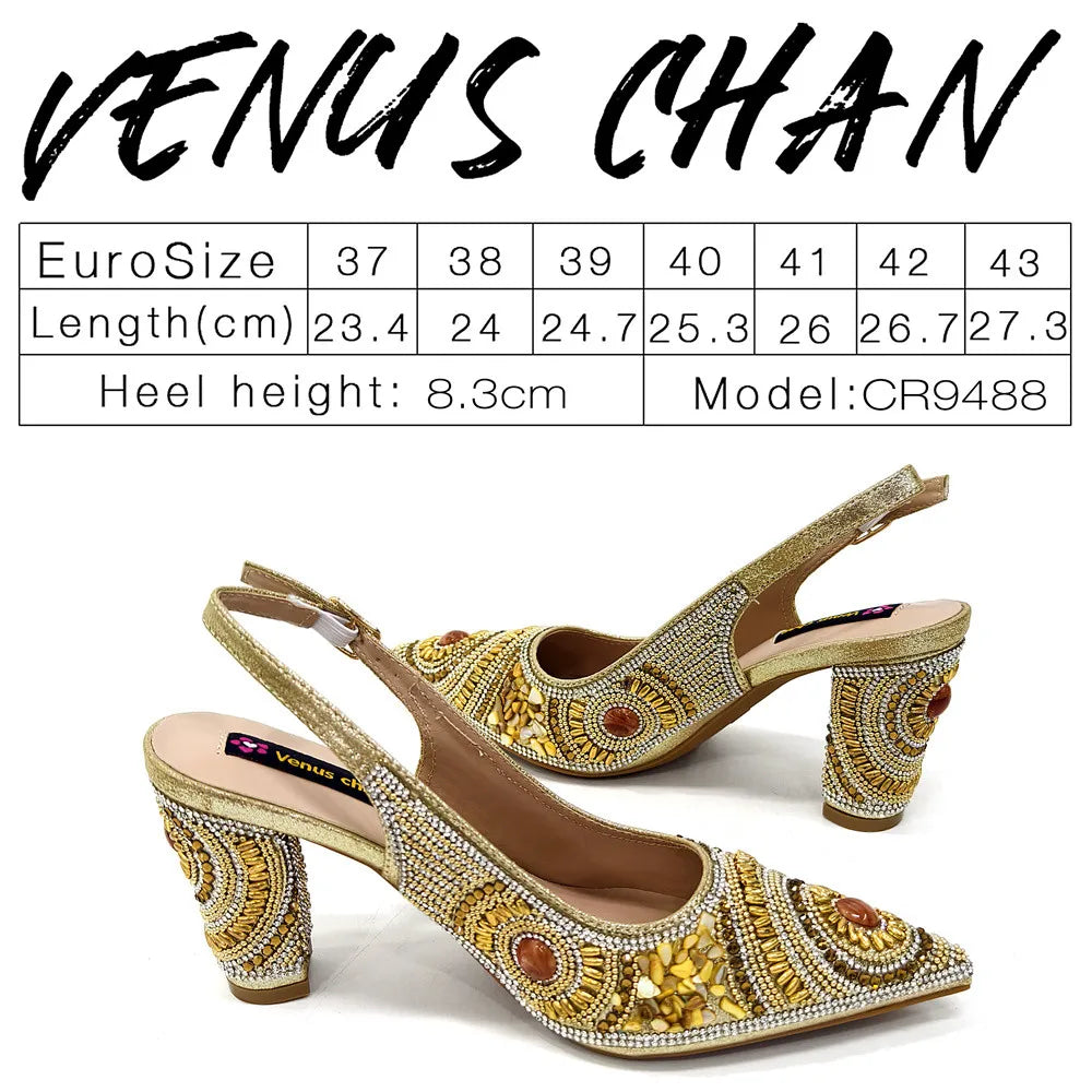 Spot Goods Elegant Streamlined Pointed Toe Women's Shoes Matching Flower Basket Handbag Party Women's Shoes And Bag Set