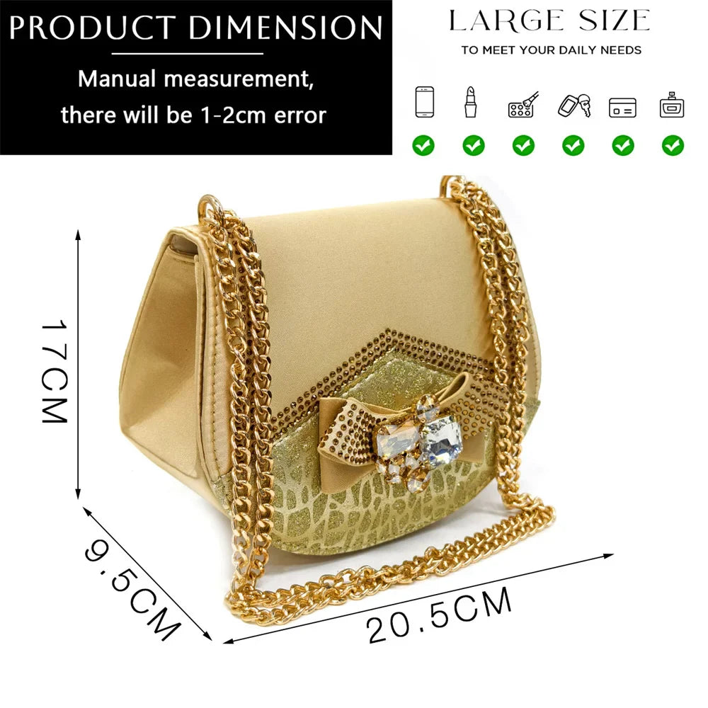 Nigerian Women Heel Party Shoes and Bag Set Royal Blue Colour Rhinestone Handbag Italian Design Wedding INS 2024