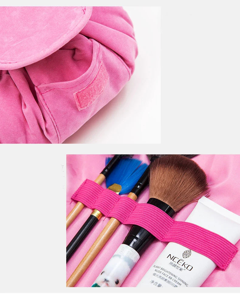 Women Drawstring Cosmetic Bag Travel Storage Makeup Bag Organizer Female Make Up Pouch Portable Waterproof Toiletry Beauty Case