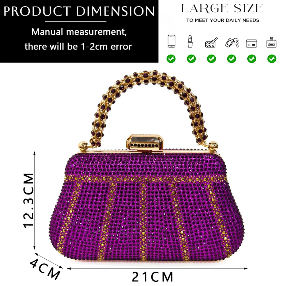 Venus Chan Black Hollow Design With Pointed Shoes And Fashion Three-Dimensional Bag Cozy Rhinestones Are Suitable For Parties