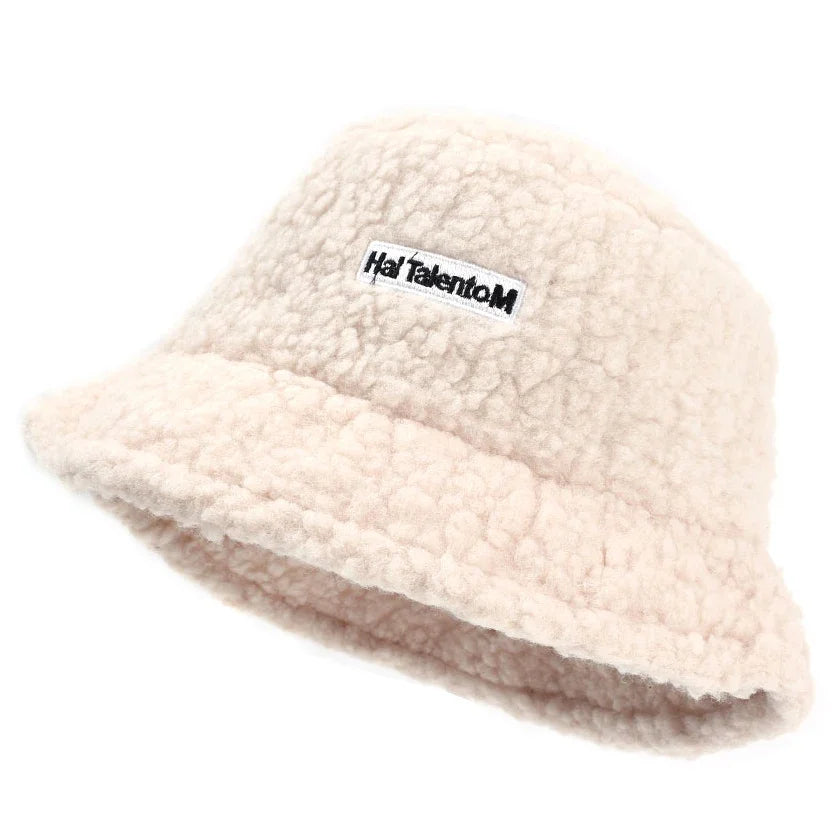 Women Girls Faux Fur Bucket Hat Plush Warm Fisherman Hat Outdoor Windproof Panama Bowl Hats Autumn Street Cold -proof Cap Hats