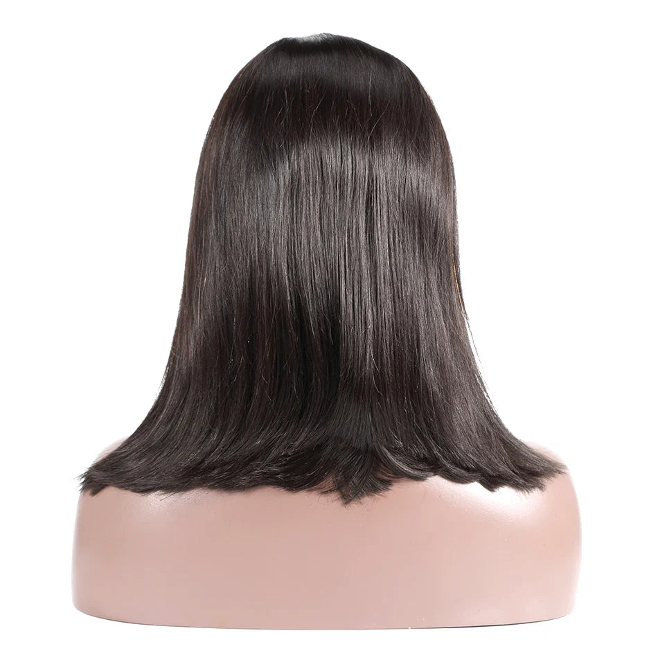 Straight Short Bob Wigs 13x4 Human Hair Lace Frontal Wigs 200% Remy Pre Plucked Transparent Lace 4x4 Short Bob Wigs For Women