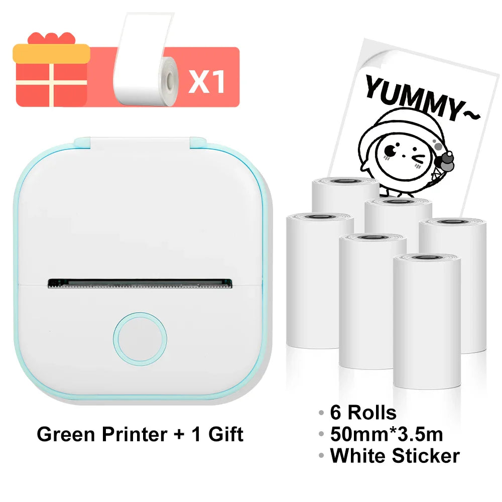 Phomemo T02 Wireless Pocket Thermal Printer Portable Mini Wirelessly BT Connect 203dpi Photo Label Memo List Printing Clearly