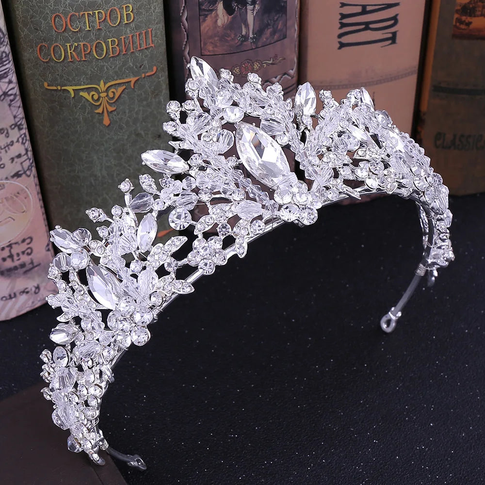 Sparkling Crystal Bridal Jewelry Set – Tiara, Necklace & Earrings for Weddings