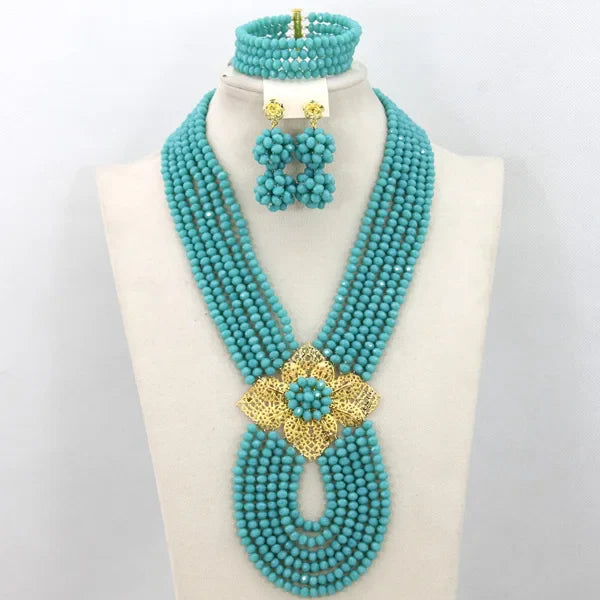 New African Jewelry Set Orange Nigerian Wedding African Beads Jewelry Set Crystal New Bridal Jewelry Set ABS065