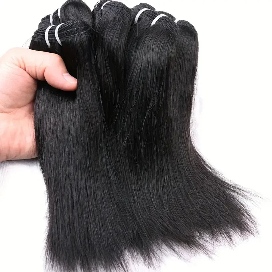 Wholesale Short Human Hair Bundles Brazilian Bone Straight Virgin Human Hair Weave Natural Color Hair Extensions 100g/pc Cheap