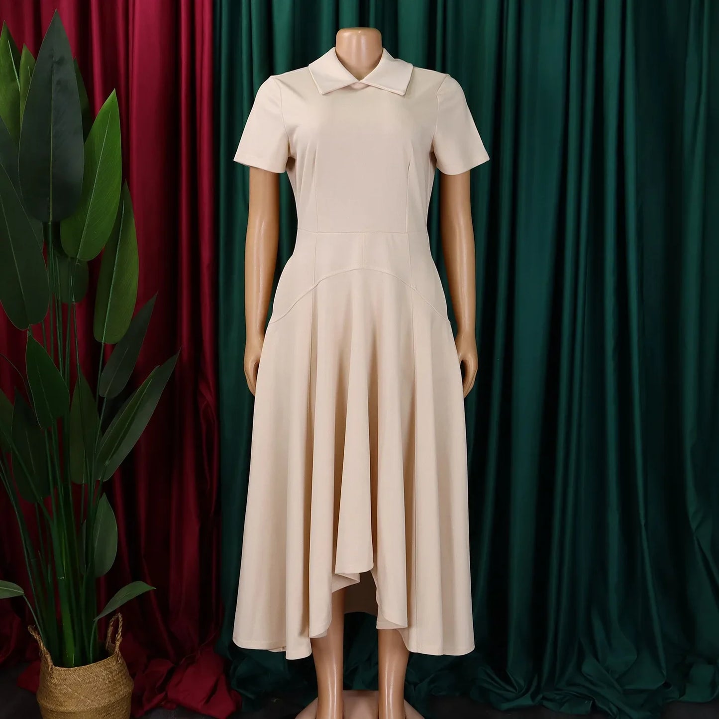 Women's 2025 summer fashion temperament high-waisted banquet skirt elegant evening dress