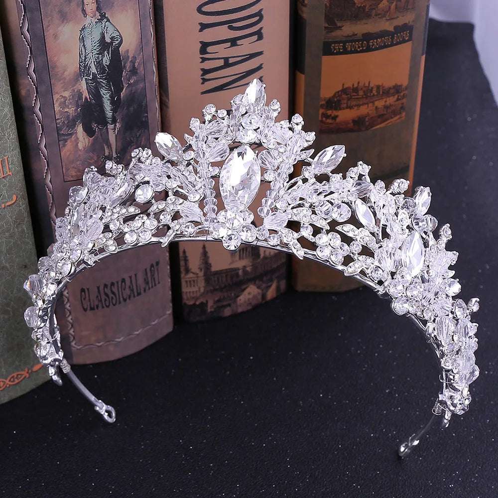 Sparkling Crystal Bridal Jewelry Set – Tiara, Necklace & Earrings for Weddings