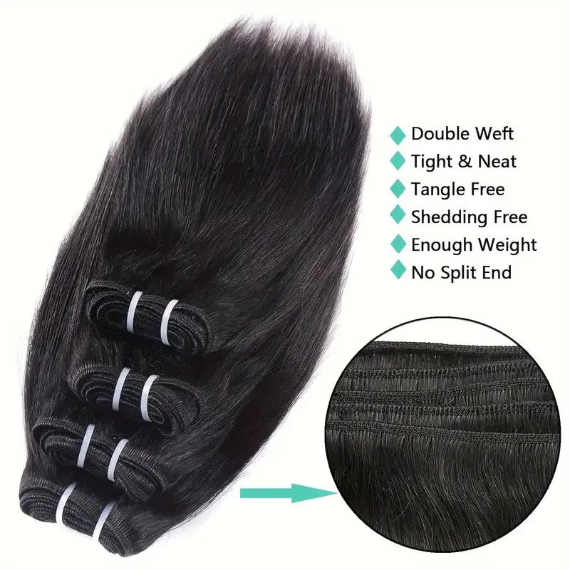 Wholesale Short Human Hair Bundles Brazilian Bone Straight Virgin Human Hair Weave Natural Color Hair Extensions 100g/pc Cheap