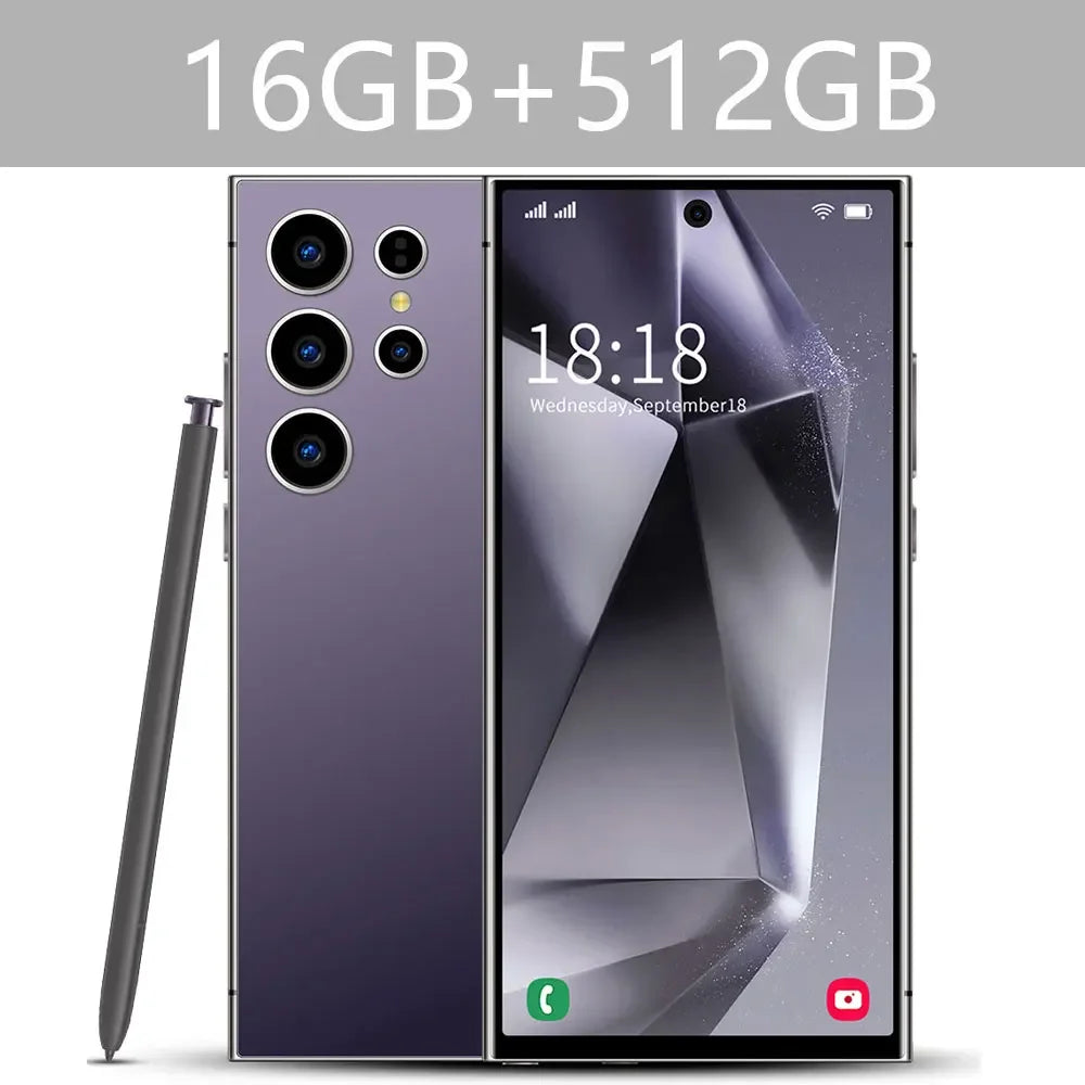 New Android Smartphone 7.3HD 5G Snapdragon 8 Gen 3 Cell phones 7800mAh Mobile Phones Face Unlocked Cell Phone Android