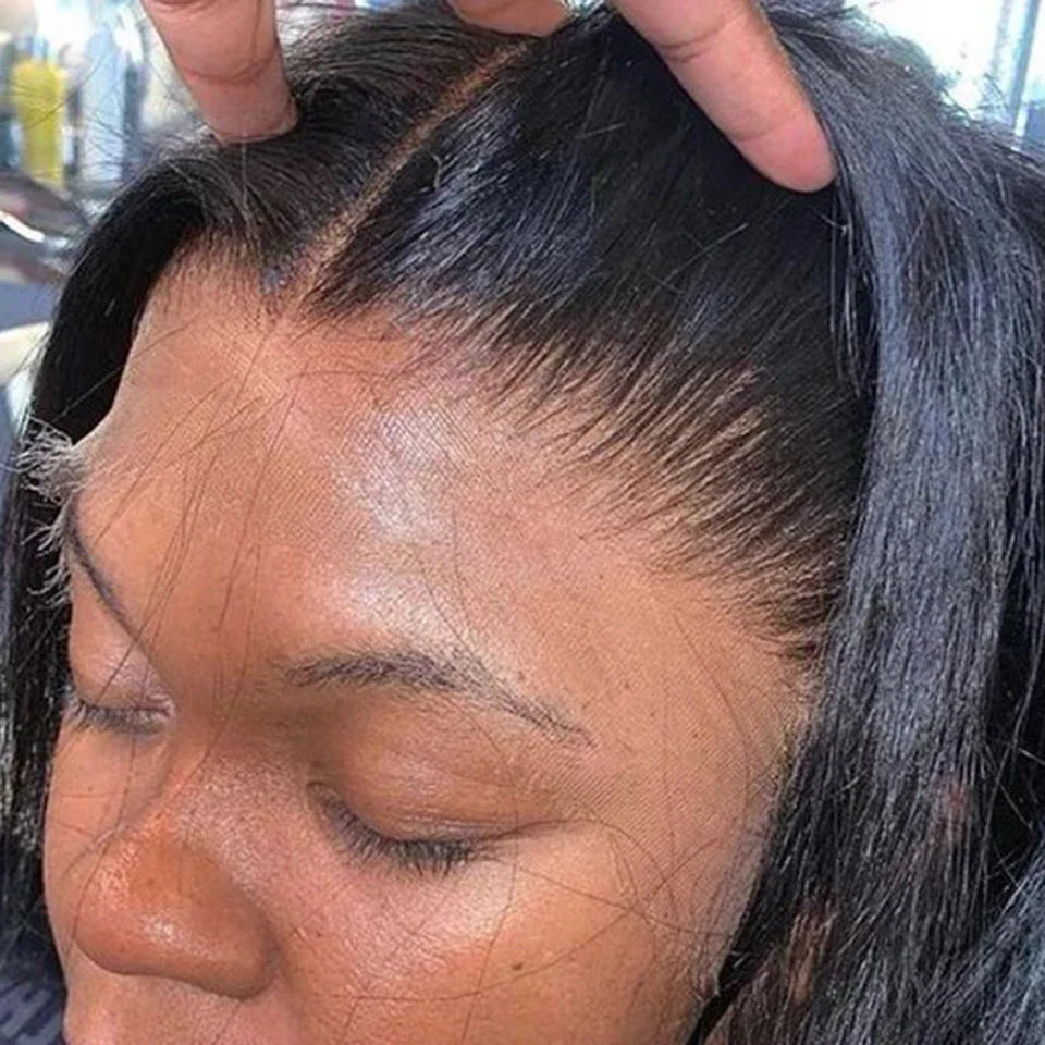 Yaki Straight Wig 360 Lace Frontal HD Human Hair Wigs Full Lace Kinky Straight Wigs Human Hair 13x6 Lace Front Brazilian Wigs
