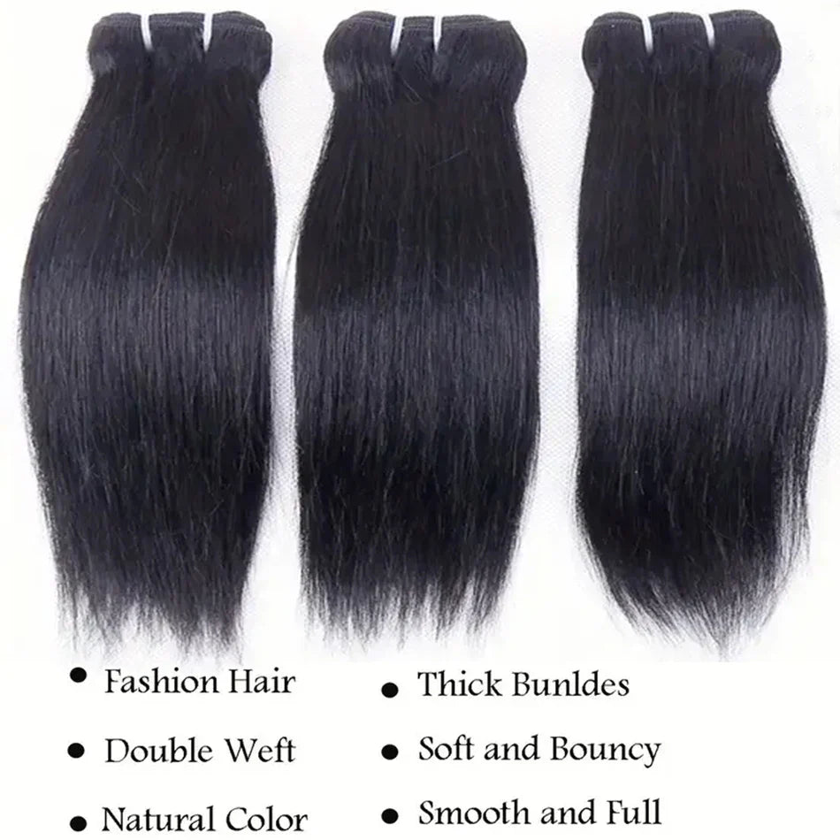 Wholesale Short Human Hair Bundles Brazilian Bone Straight Virgin Human Hair Weave Natural Color Hair Extensions 100g/pc Cheap