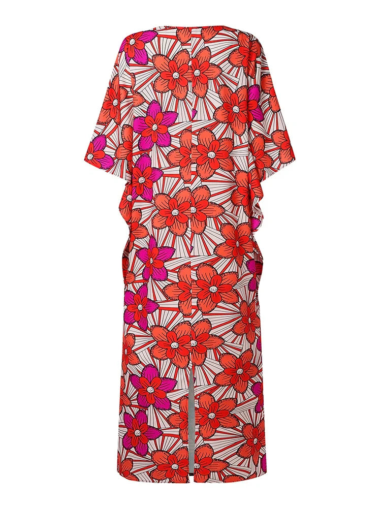 Plus Size 5XL VONDA Women Summer Party Maxi Dress Bohemian Long Vestidos 2025 Vintage Printed Sundress Loose Casual O-Neck Robe