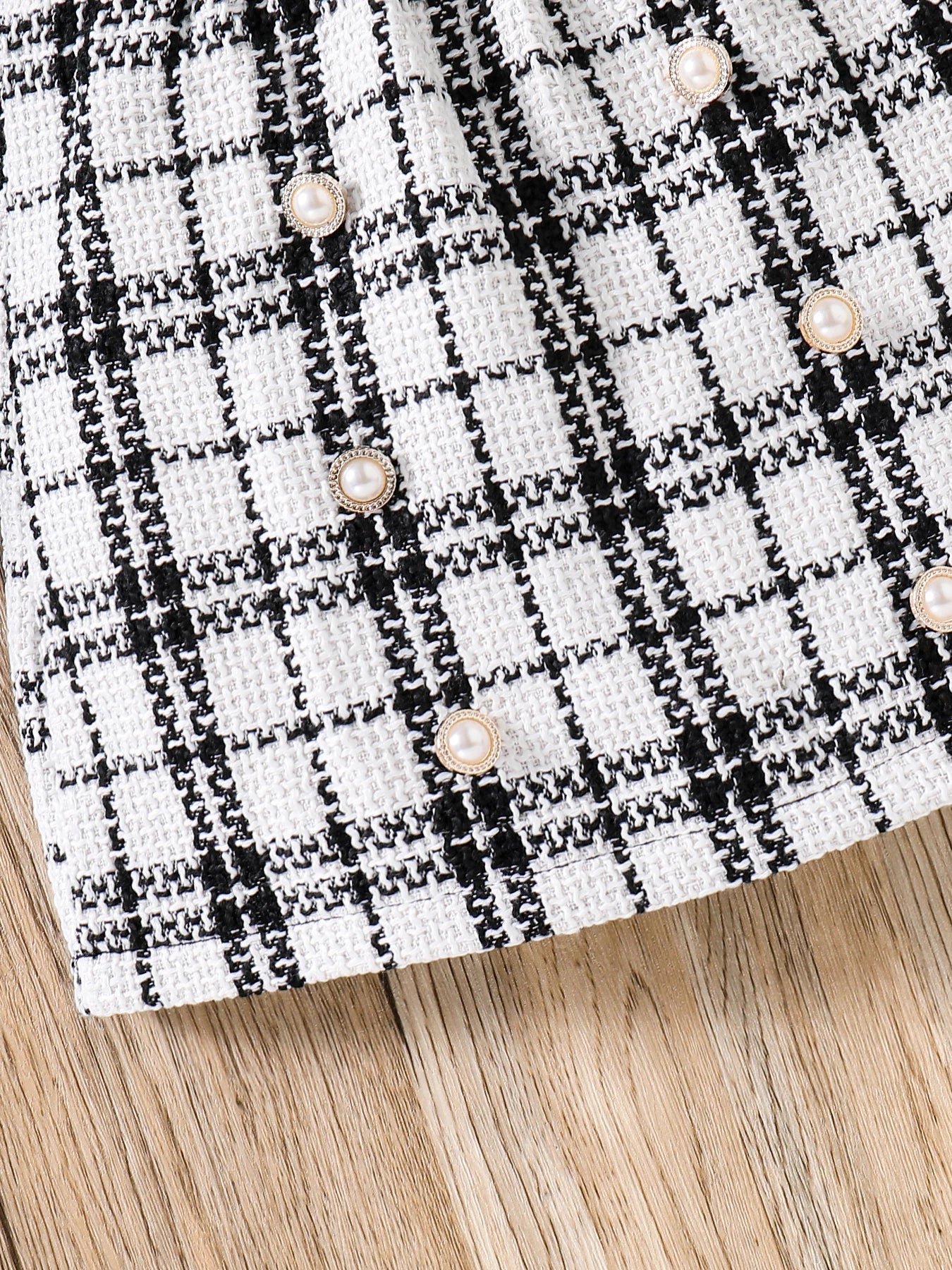 Spring and autumn fashion girls casual 2-piece micro elastic solid color knitted crew-neck long-sleeved top + plaid skirt