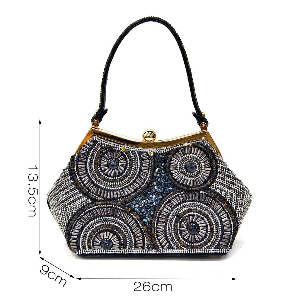 Spot Goods Elegant Streamlined Pointed Toe Women's Shoes Matching Flower Basket Handbag Party Women's Shoes And Bag Set