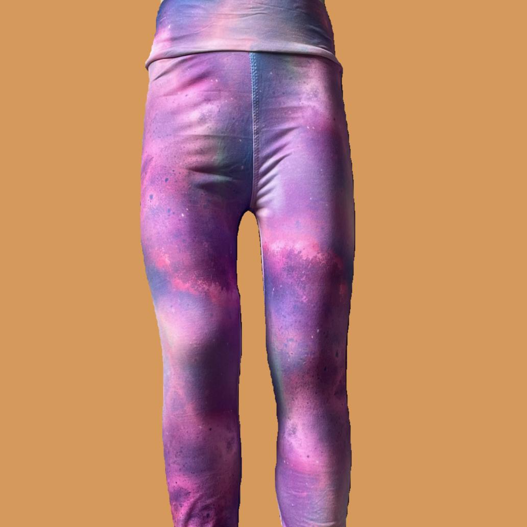 Space design full length stretch leggings