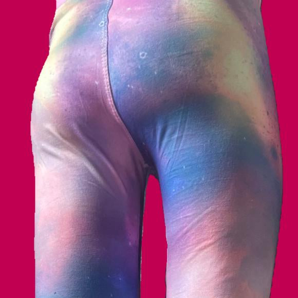 Space design full length stretch leggings