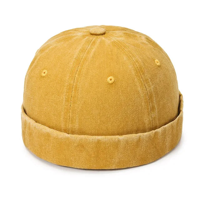 Vintage Men's Summer Cotton Brimless Skullies Cap Street Portable Docker Hats Multipurpose Beanie Hat Hip Hop Hats Japanese INS
