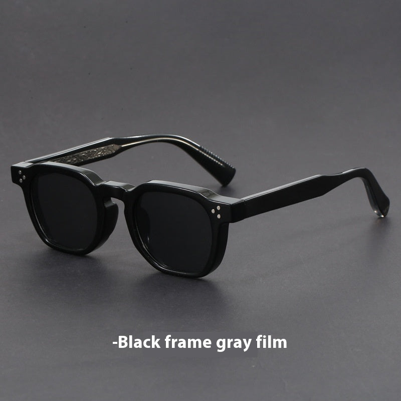 Vintage Tortoise Amber Square Sunglasses with Brown Lenses