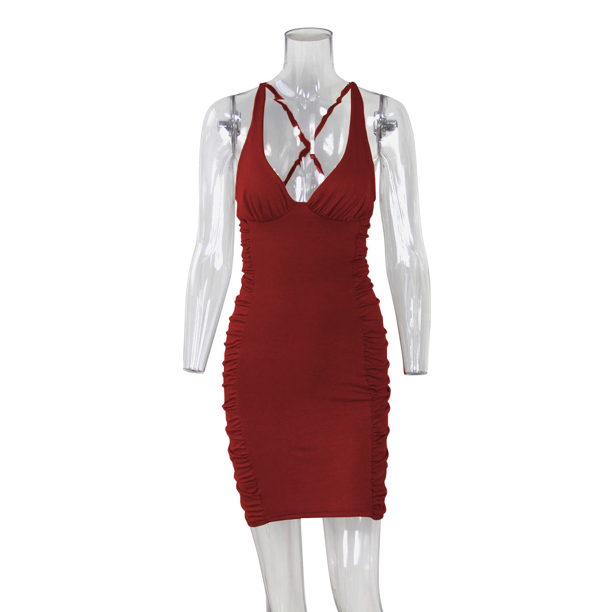 Sexy Deep V-neck Suspender Dress INS Fashion Slim Hip Backless Short Dresses Summer Women's Clothing