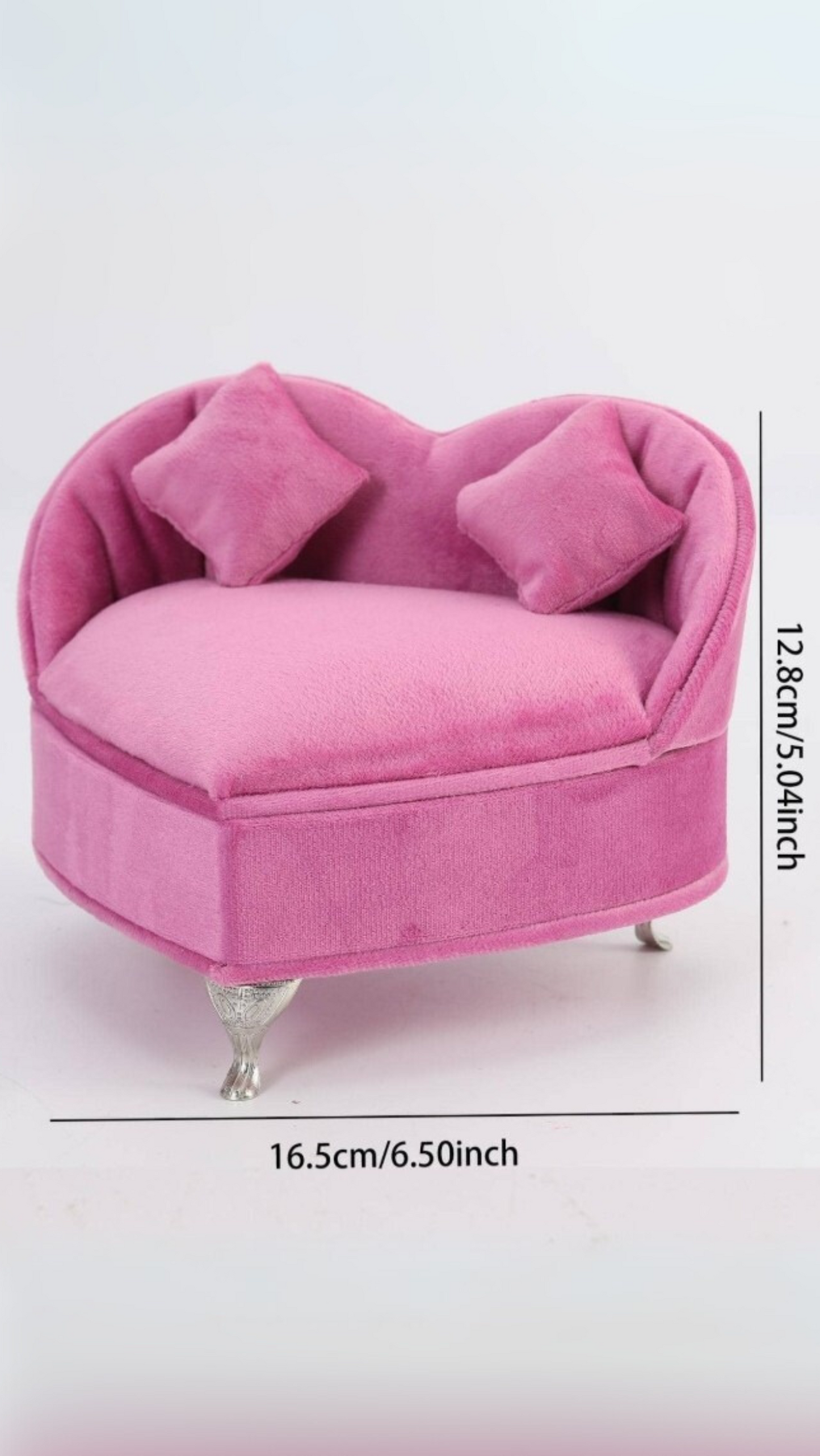 Plush Heart Jewellery Box Sofa