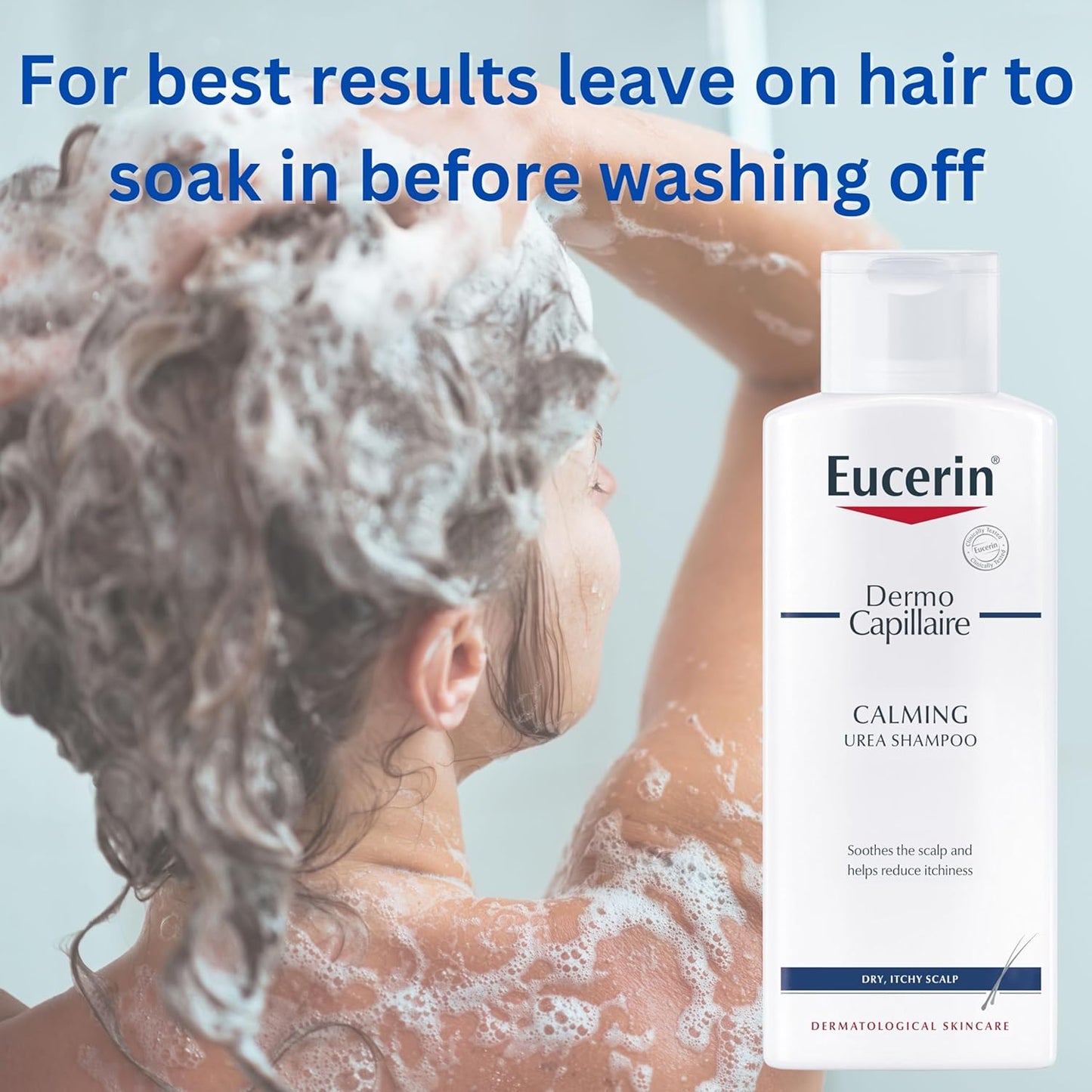 Shampoo for Itchy Scalp Bundle with Eucerin Urea Shampoo 250Ml and Hair Wrap and Travel Bottle