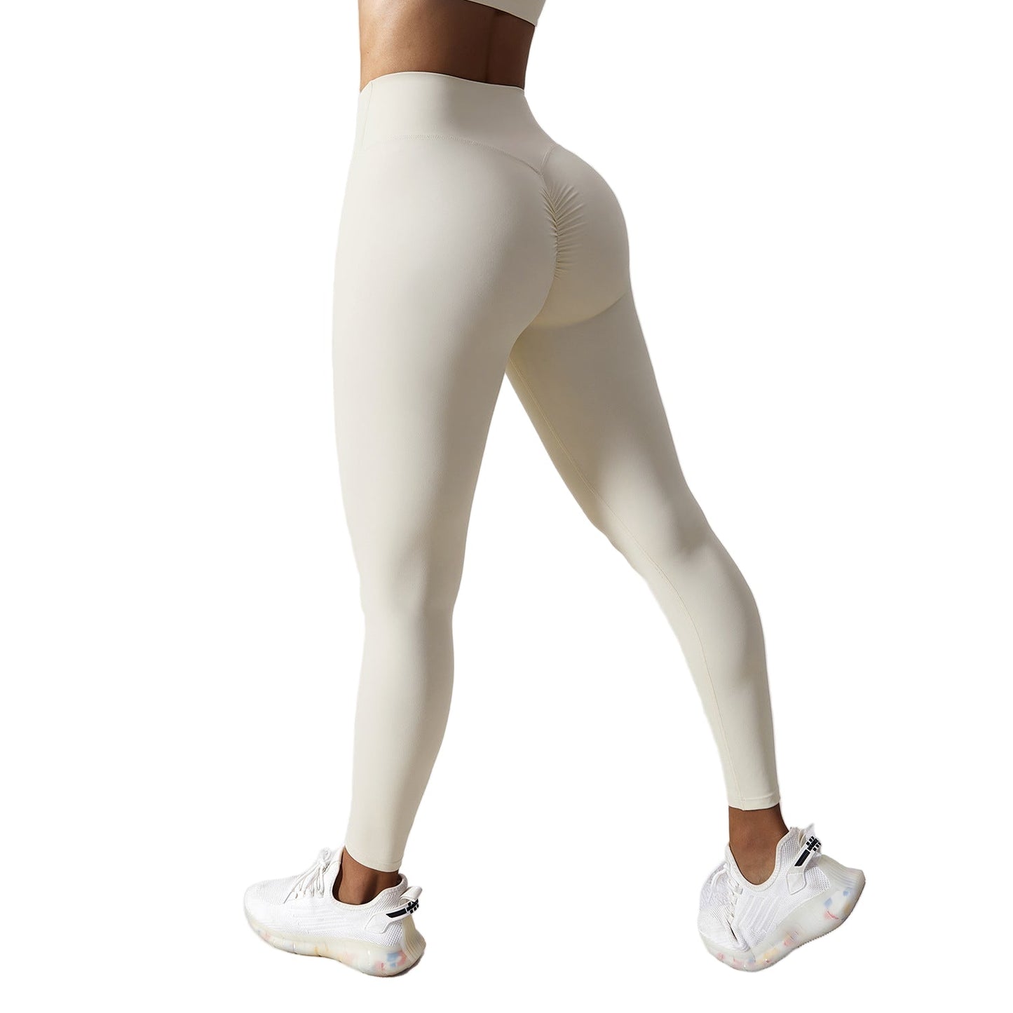 Seamless Nude Feel Yoga Pants – High Waist, Adjustable Drawstring