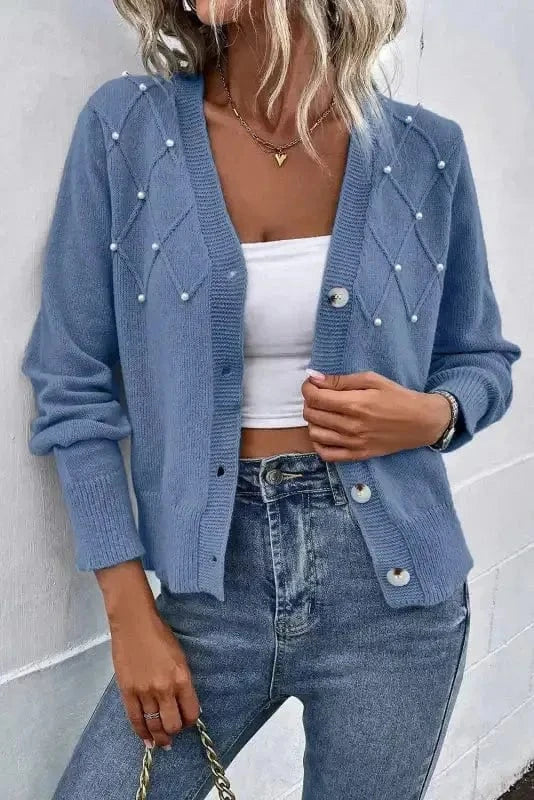 Posh Pearl Button Cardigan-3