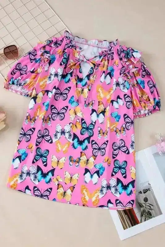 Ruffled Sleeve Butterfly Blouse