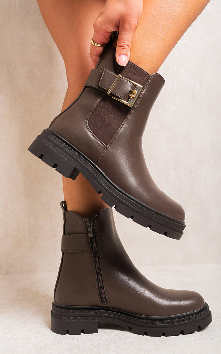 Chelsea Ankle Boots with Inner Zipper and Elastic Insert-5