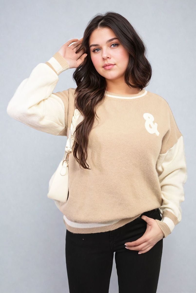 Round Neck Rock & Roll Print Knitted Jumper-2