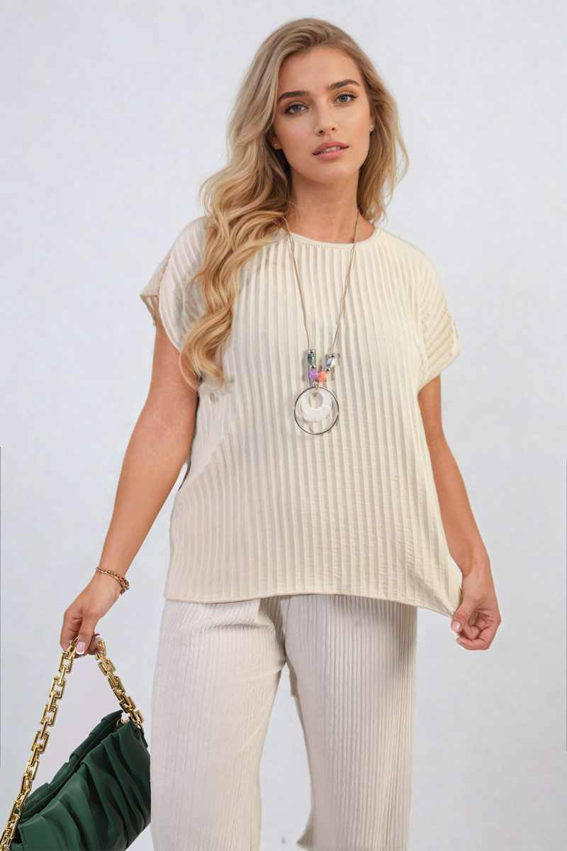 Short Sleeve Pleated Top-6
