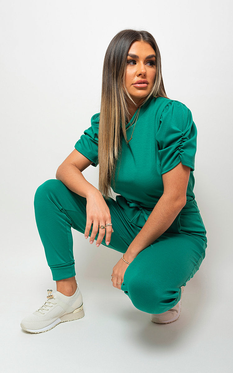 Ruched Sleeve Top & Trousers Co-ord Set-7