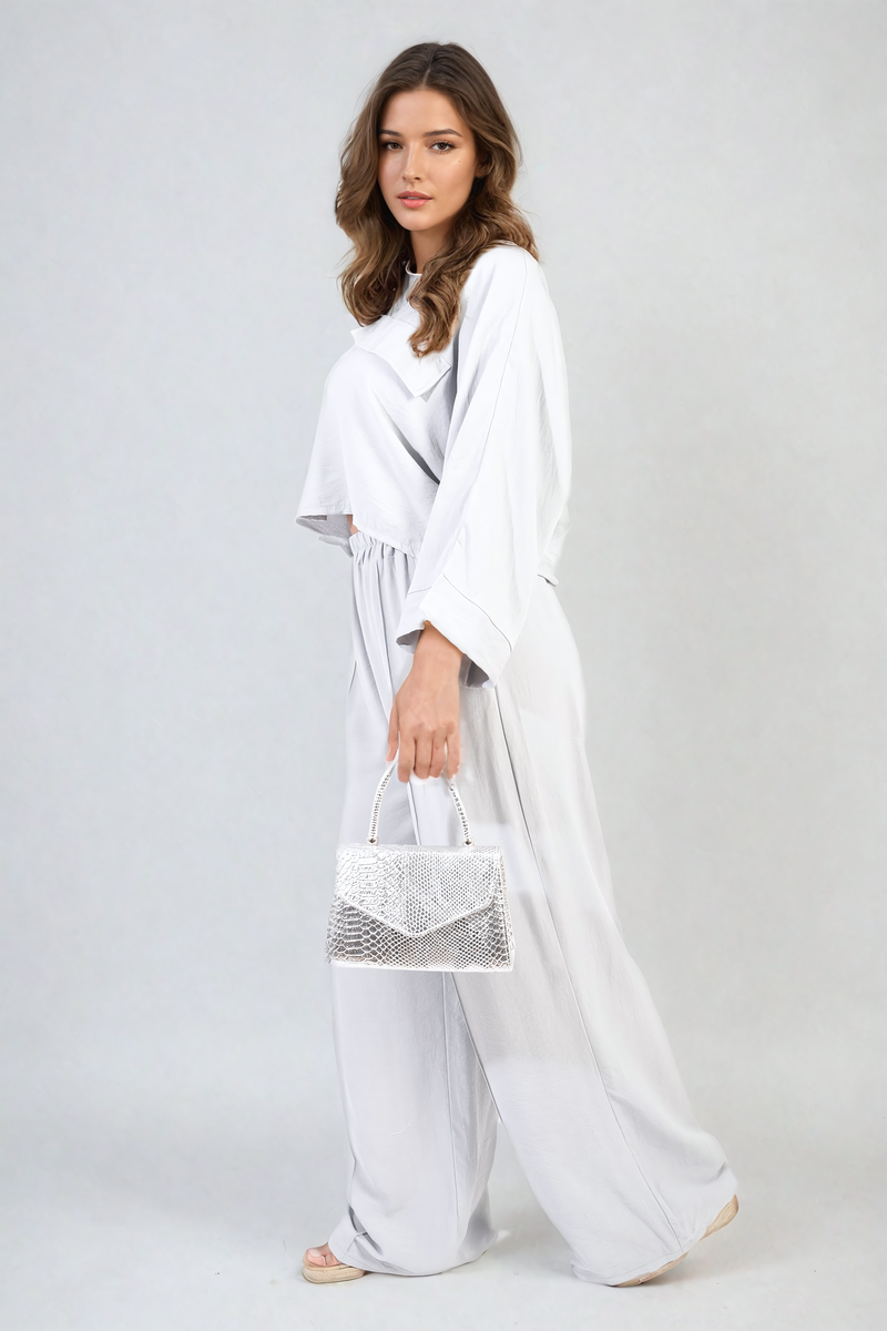 Oversized Long Sleeve Crop Top and Wide Leg Trouser Co-ord Set-6