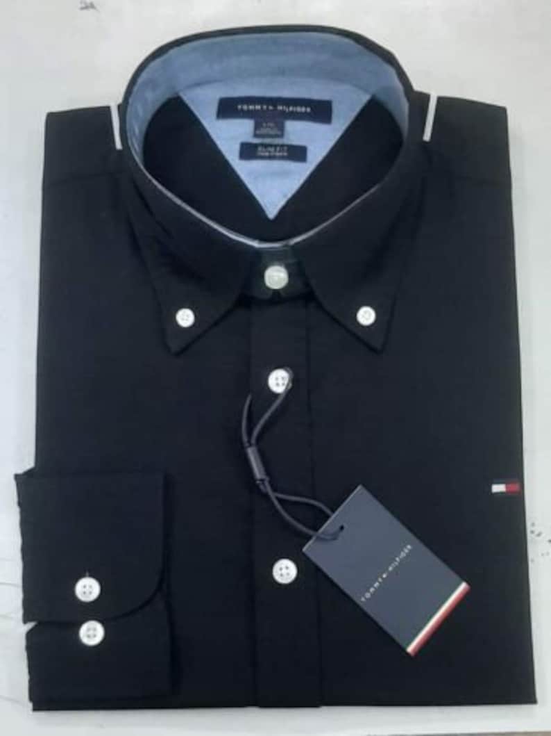 TOMMY HILFIGER Men's Oxford Shirt Slim Fit Polo shirt Collar Button Down Formal polo T-Shirt S M L XL XxL