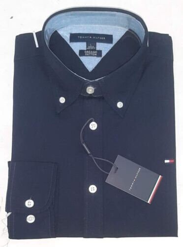 TOMMY HILFIGER Men's Oxford Shirt Slim Fit Polo shirt Collar Button Down Formal polo T-Shirt S M L XL XxL