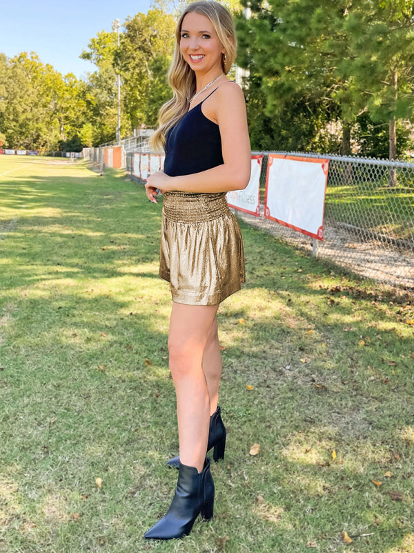 Women's Smocked Pull-on Glitter Shorts