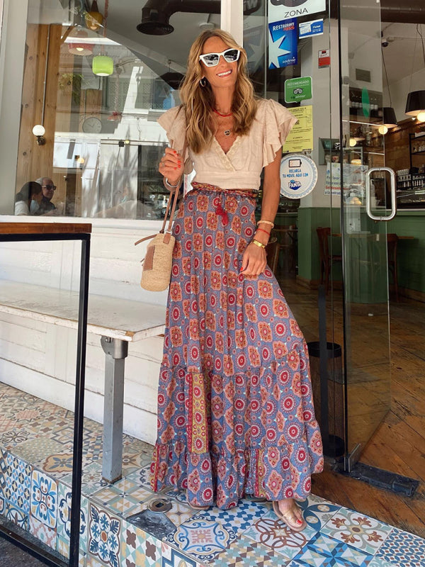 Women's Floral Print Maxi Skirt