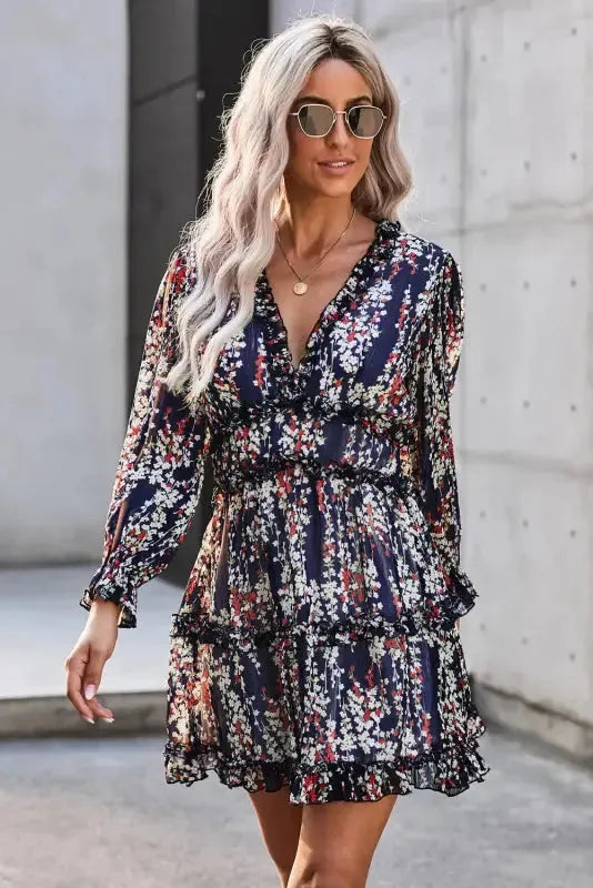 Open Back Floral Dress - Ruffle-4