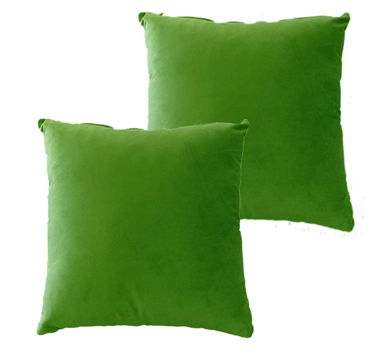Pack of 2 Ultra-Soft Matte Velvet Cushion Covers 17x17 Inch Decorative Pillow Cases for Home Garden Decor Charcoal Silver Green Duck Egg by OLIVIA ROCCO