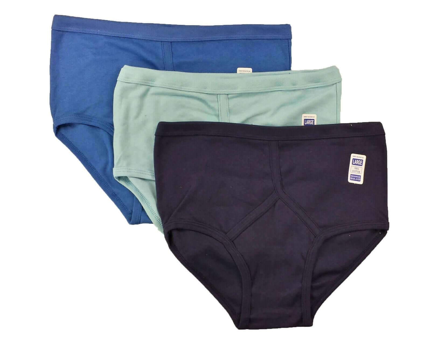 Pack of 6 Men's Cotton Y Front Briefs Comfortable Breathable Underwear with Soft Stretch Waistband Hypoallergenic Durable by Sock Stack