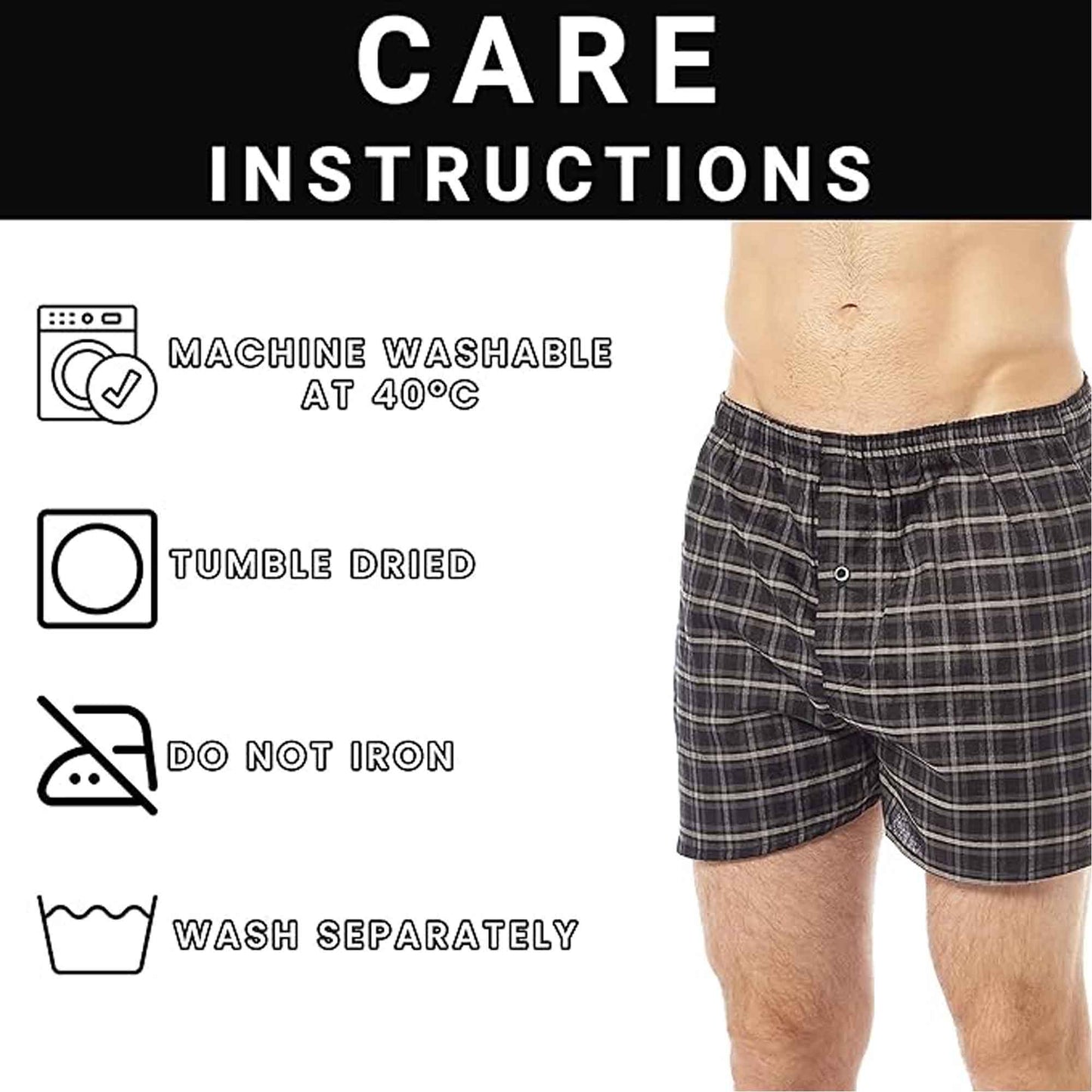 Pack of 6 Mens Loose Fit Woven Boxers with Comfort Waistband in Soft Cotton Blend Multiple Sizes and Colors Breathable Durable MB01 by Sock Stack