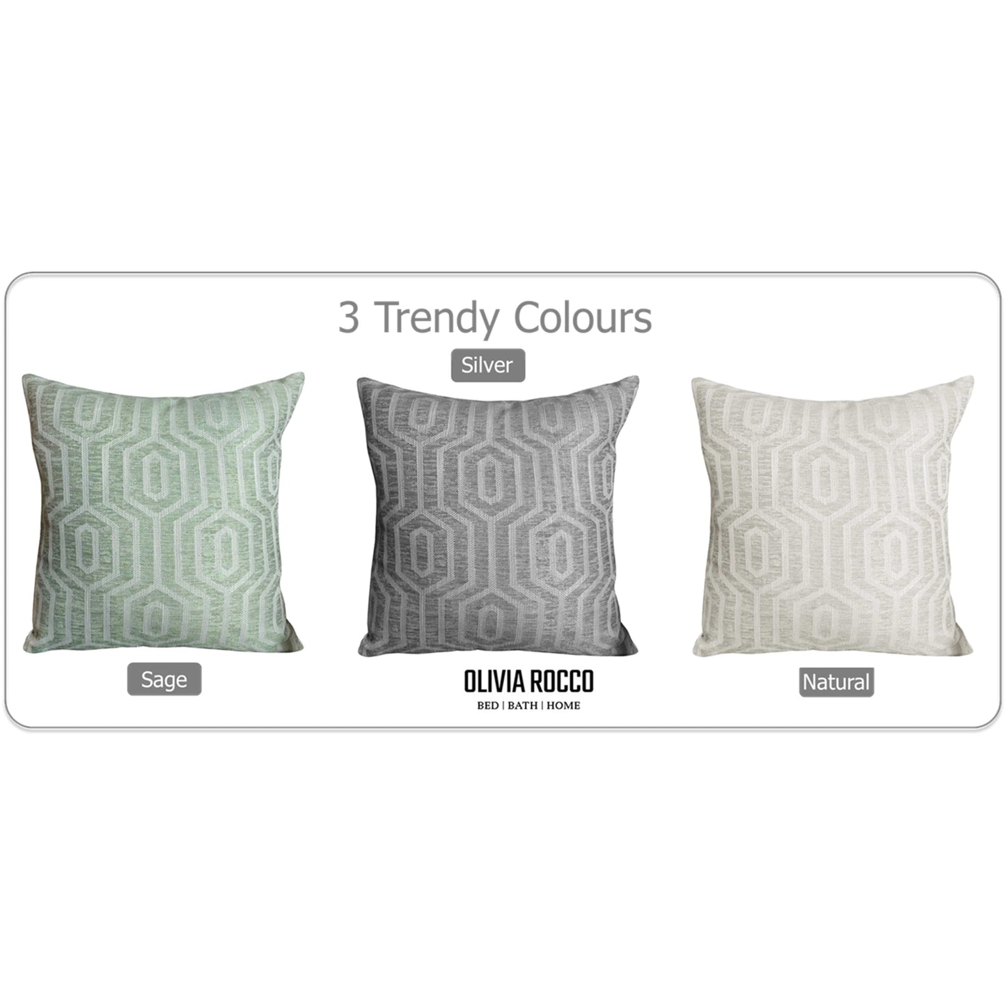 Paris Cushion Covers 2 Pack Modern Grey Decorative Square Scatter Cushions with Invisible Zipper for Sofa & Bed by OLIVIA ROCCO