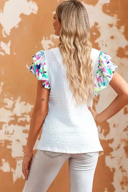 Pastel Sleeves Textured Top-1