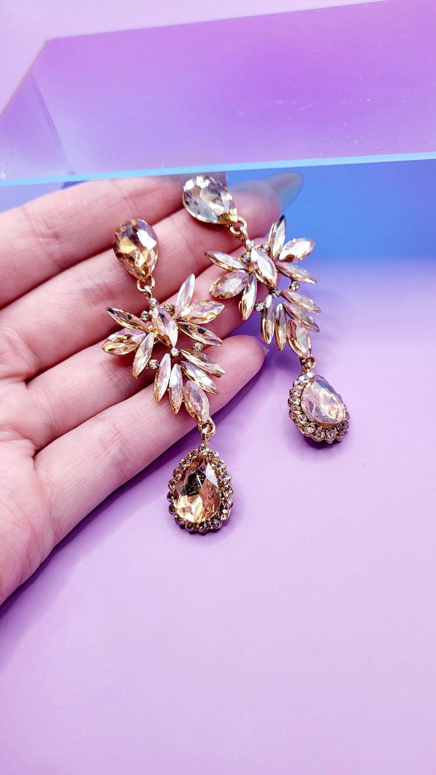 Stage Crystal Drop and Dangle Earrings