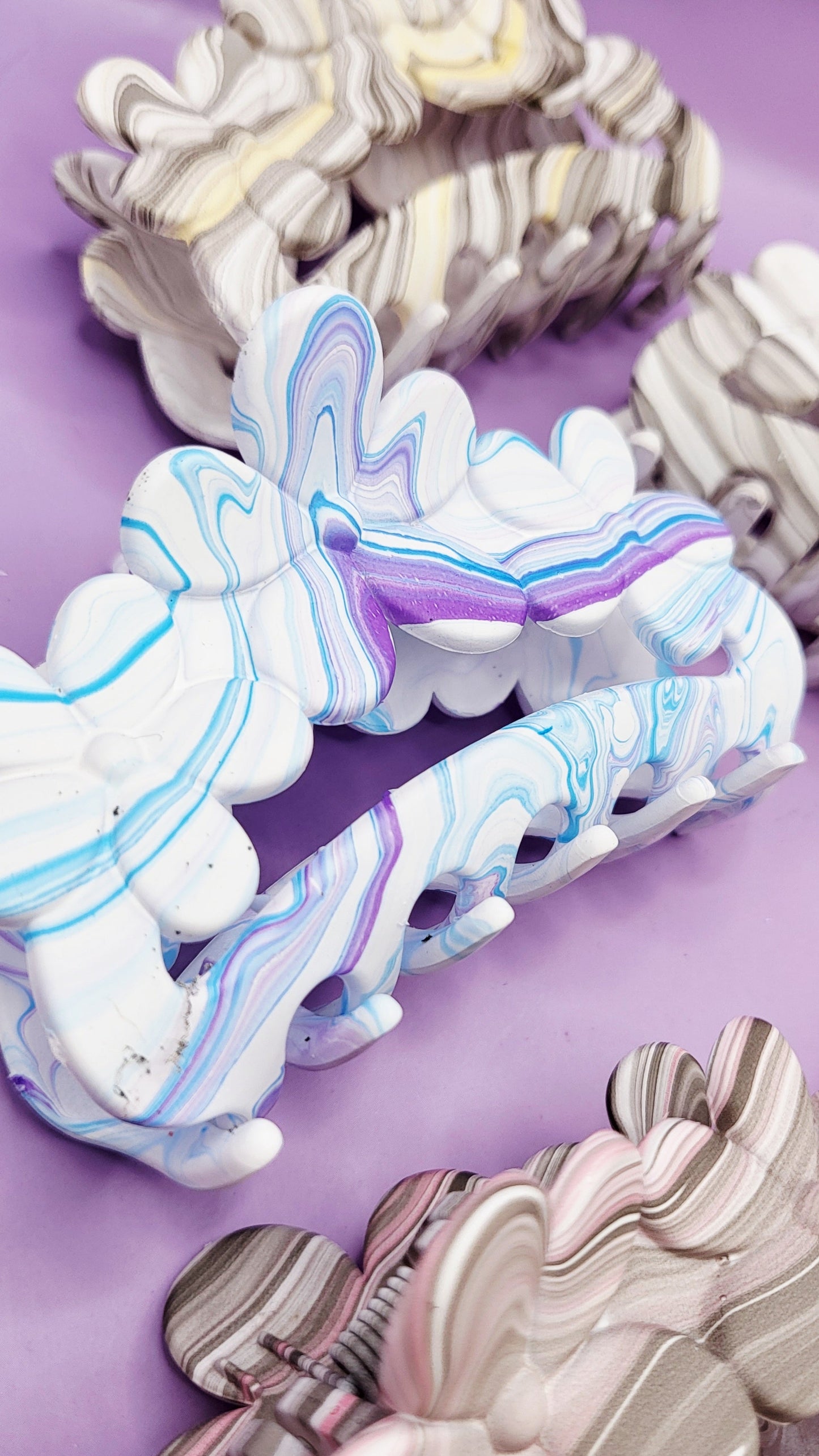 Pastel Flower Hair Clamps Pack of 12